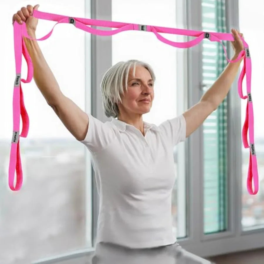 Stretching Strap Yoga Strap with 10 Loops Non-Elastic Stretch Band for Physical Therapy Flexibility Exercise Pilates Dance Gymn