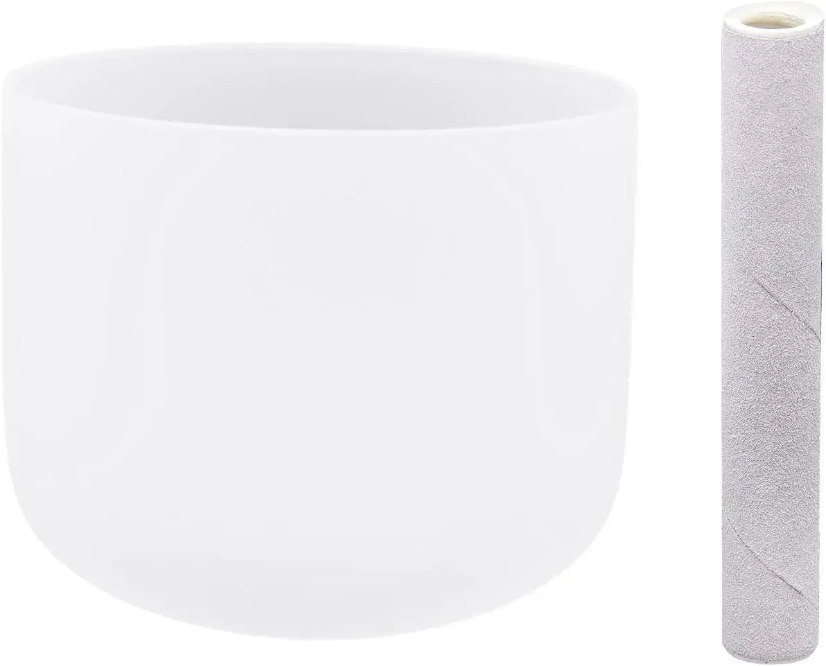 432 Hz Crystal Singing Bowl, Perfect Pitch, 8-Inch Singing Bowl for Sound Healing, Meditation, and Prayer