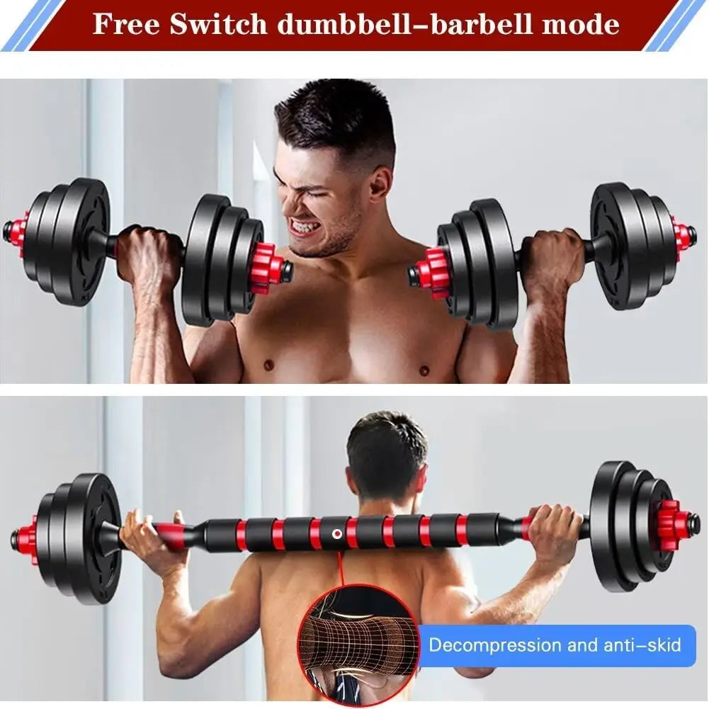 2-In-1 Adjustable Dumbbell Barbell Set for Home Workouts