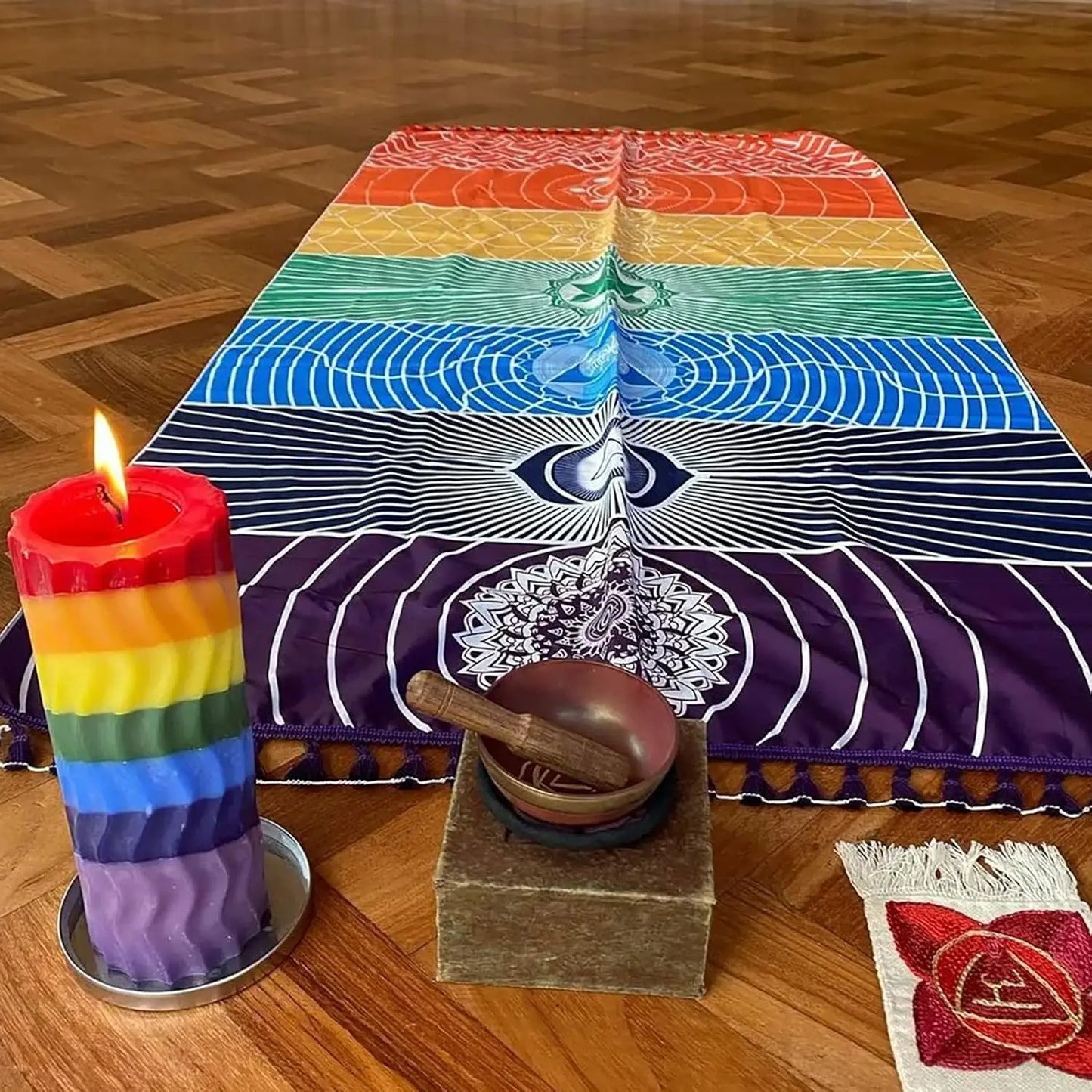 Mexican Yoga Mat Beach Picnic Blanket Chakra Meditation Rug Sunscreen Shawl Tapestry Decor Boho Pilates 59 in Polyester