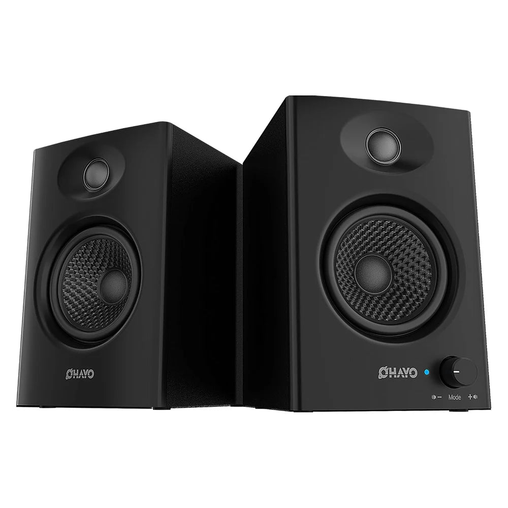 OHAYO Active Bluetooth 5.3 Bookshelf Speakers, 60W MDF Wooden Speaker Unit , 2.0 Computer PC Monitor Gaming Speakers,RCA/AUX/USB