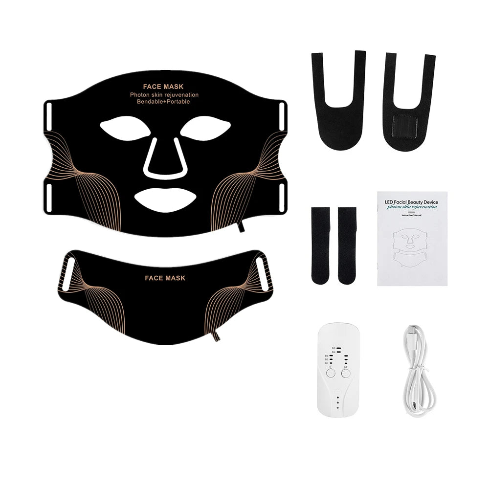 Iebilif Wireless LED Face And Neck Light Therapy Mask