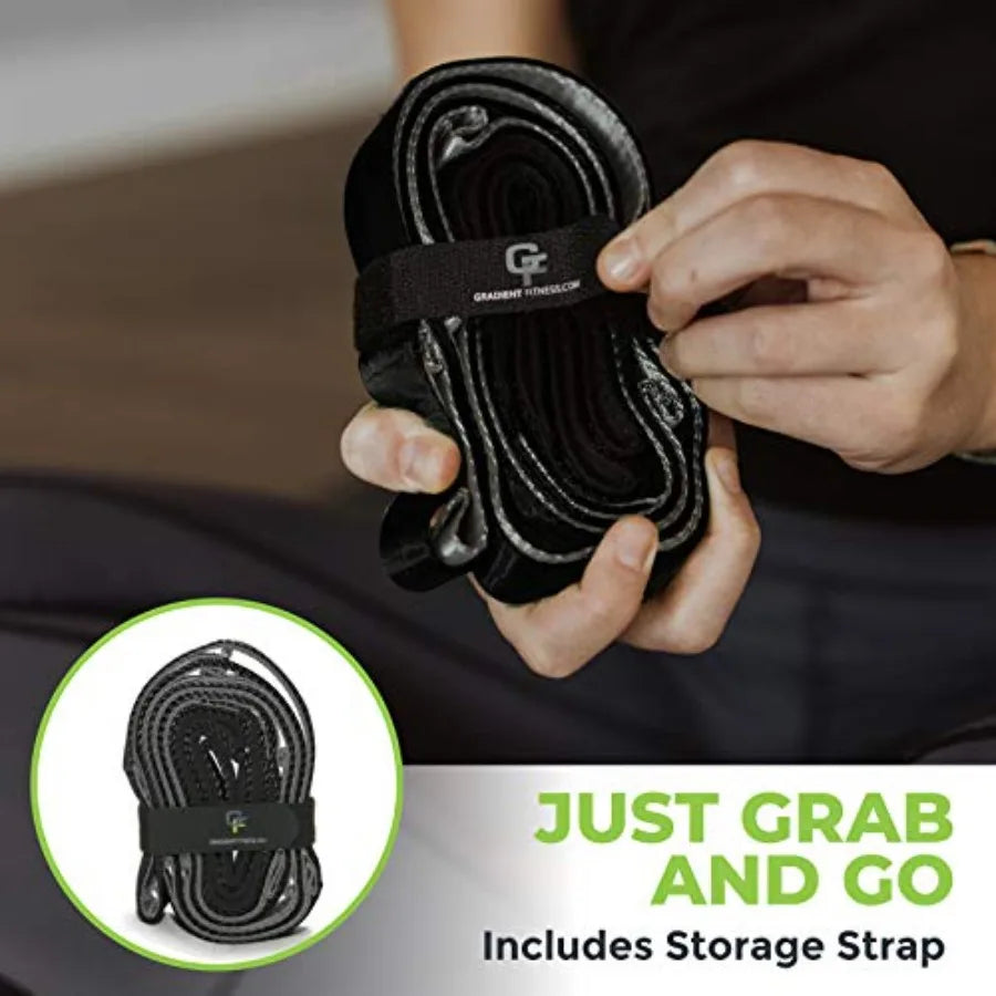 Stretching Strap for Physical Therapy 12 Multi-Loop Stretch Strap 1 W x 8' L Neoprene Handles Yoga Straps for Stretching Leg St