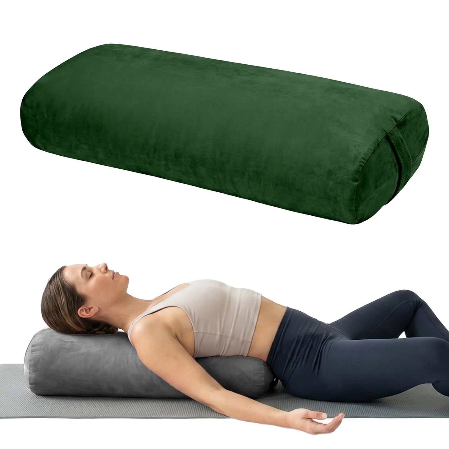 Yoga Bolster Pillow Pink Round Cylinder Meditation Cushion Soft Long Support Pillow Restorative Yoga Bolster for Yin Yoga Pilates Stretching Lumbar Back Neck Leg Support Home Fitness Yoga Studio Relaxation Floor Exercise Acce