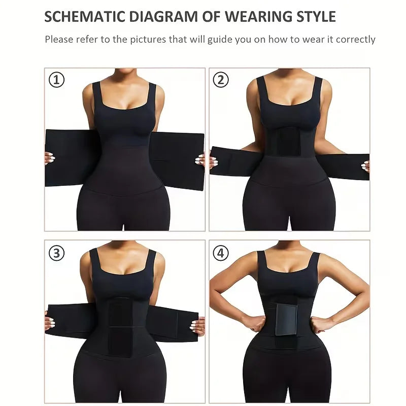 Waist Trainer for Women, Adjustable Neoprene Waist Cincher, Sweat Belt for Workout, Fitness, Weight Loss, Tummy Control, Body Shaper with Extra Support Band