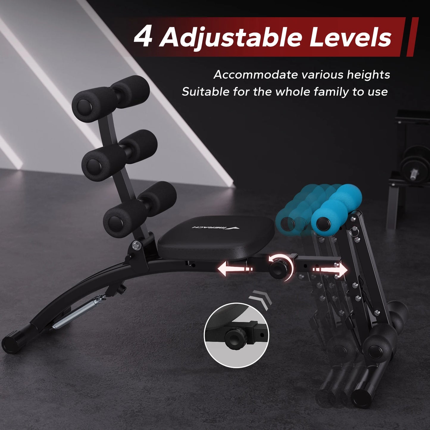 MERACH Ab Machine Multi-Functional Adjustable Sit Up Bench For Home Gym