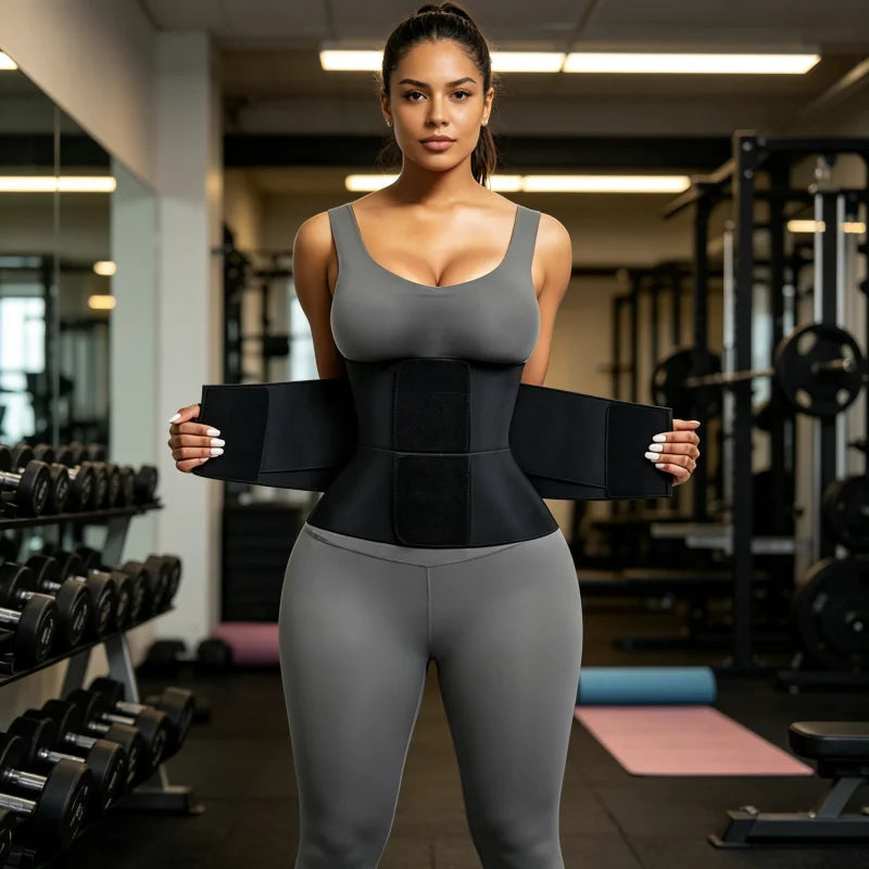 Waist Trainer for Women, Adjustable Neoprene Waist Cincher, Sweat Belt for Workout, Fitness, Weight Loss, Tummy Control, Body Shaper with Extra Support Band