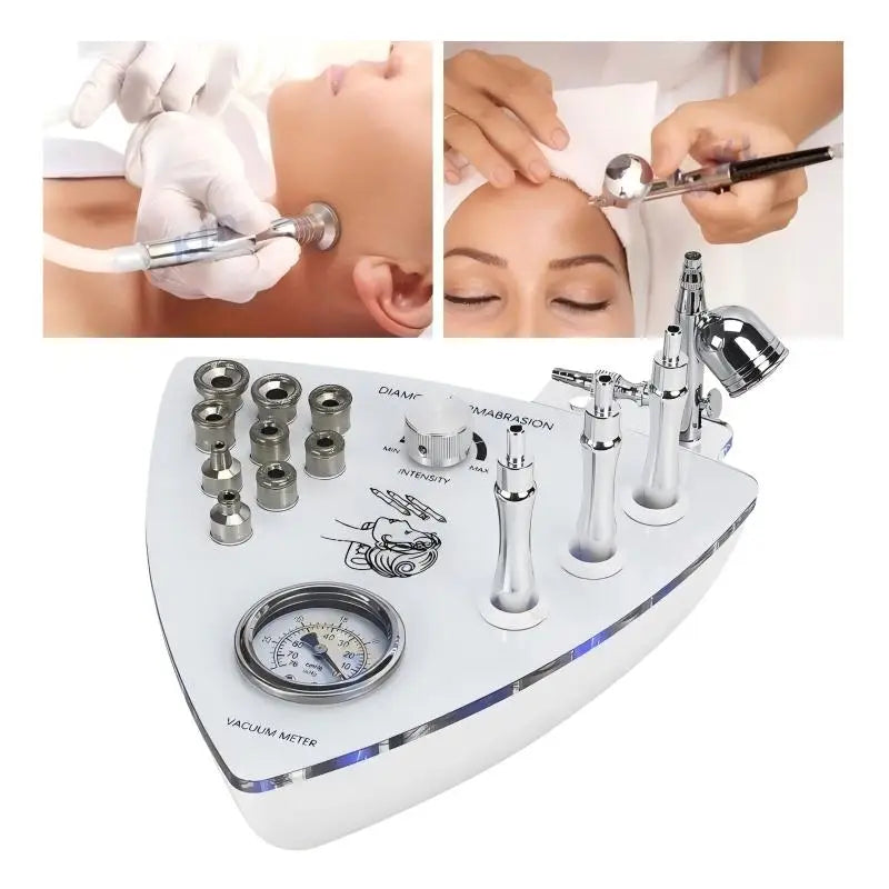 3 in 1 Professional Facial Skin Care Beauty Device with Diamond Microdermabrasion, Vacuum Spray, and Hydration Function, 65-68cmHg Vacuum Pressure for Facial Exfoliation, Peeling, Blackhead Removal, and Skin Hydration, Ideal