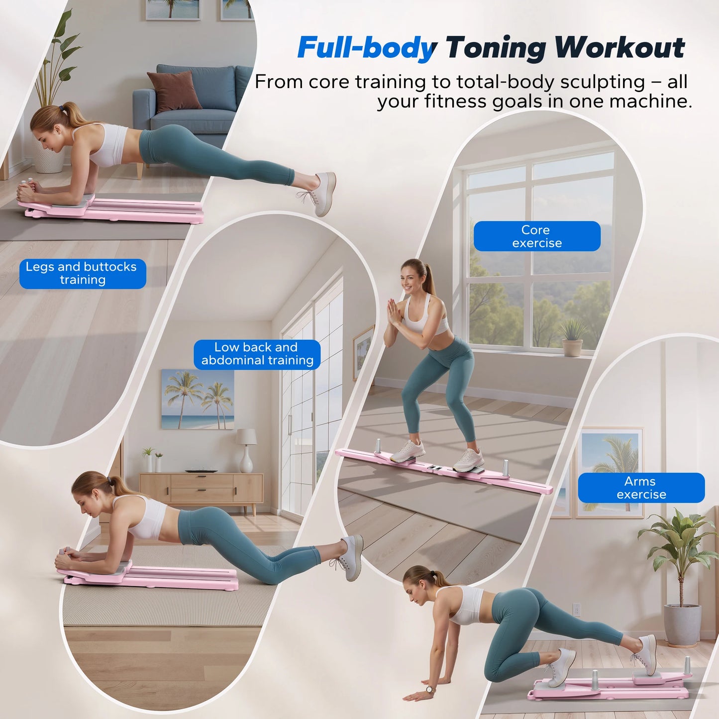 Merach Pilates Board Multifunctional Abdominal Trainer With Anti Slip