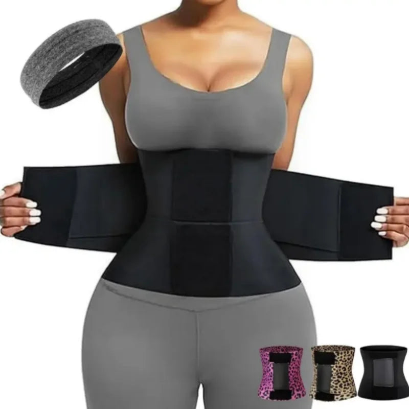 Waist Trainer for Women, Adjustable Neoprene Waist Cincher, Sweat Belt for Workout, Fitness, Weight Loss, Tummy Control, Body Shaper with Extra Support Band