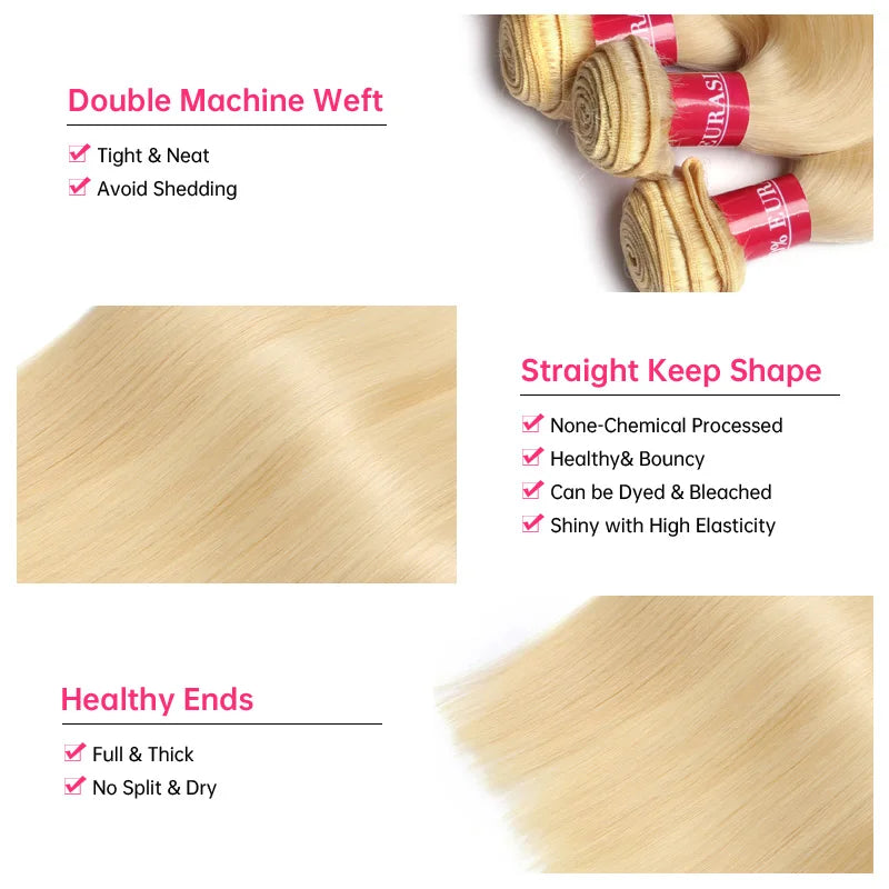 Lalabobo Remy Brazilian Straight Human Hair Weave Bundles