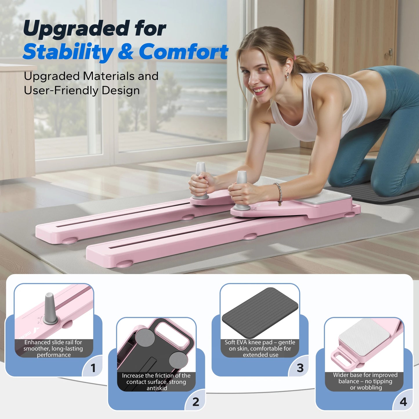 Merach Pilates Board Multifunctional Abdominal Trainer With Anti Slip