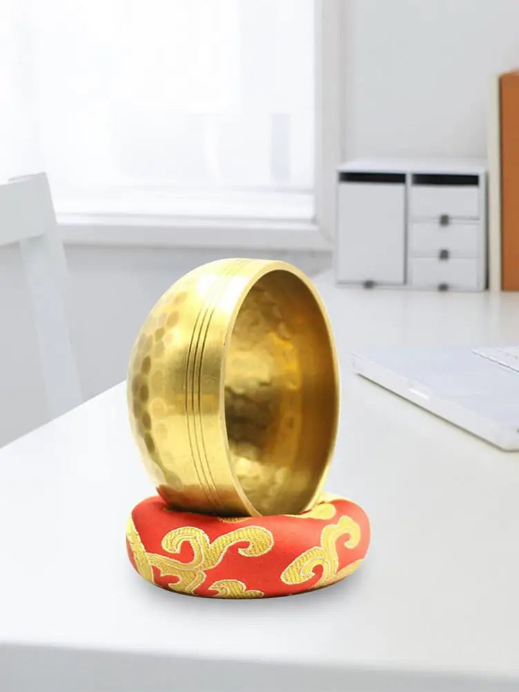 Tibetan Singing Bowls Meditation Sound Bowl Heavenly Tone For Healing And Mindful Wooden Mallet Hand-Sewn Cushion Bowl Set F