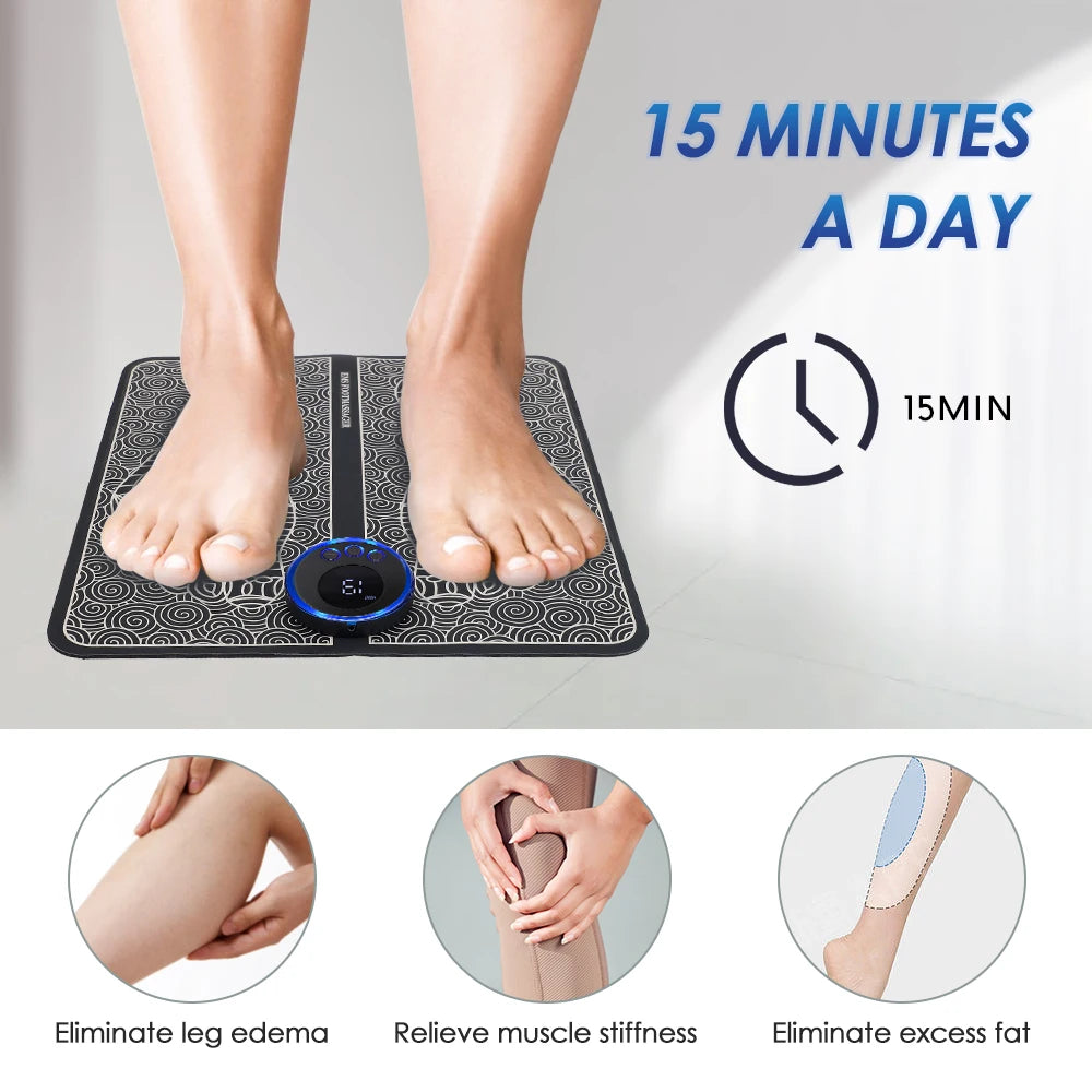 Hailicare Rechargeable EMS Foot Massager Pad for Muscle Relaxation