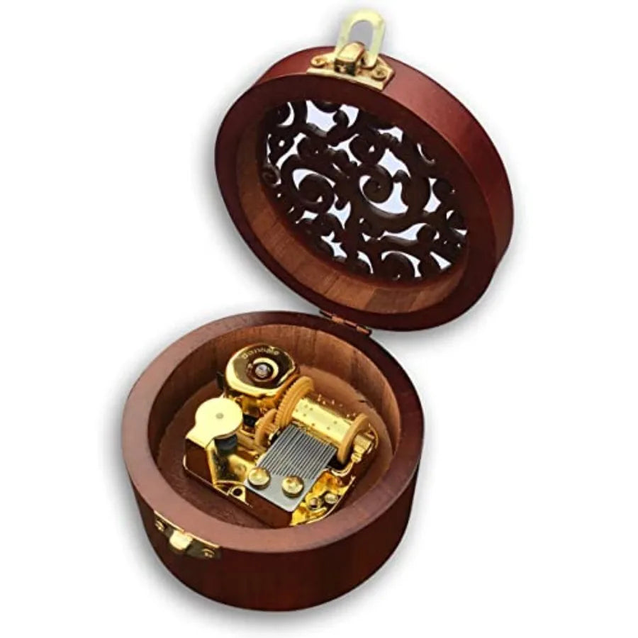 BinkeGG Wooden Wind up Music Box with Sankyo Musical Mechanism Tune: What a Wonderful World
