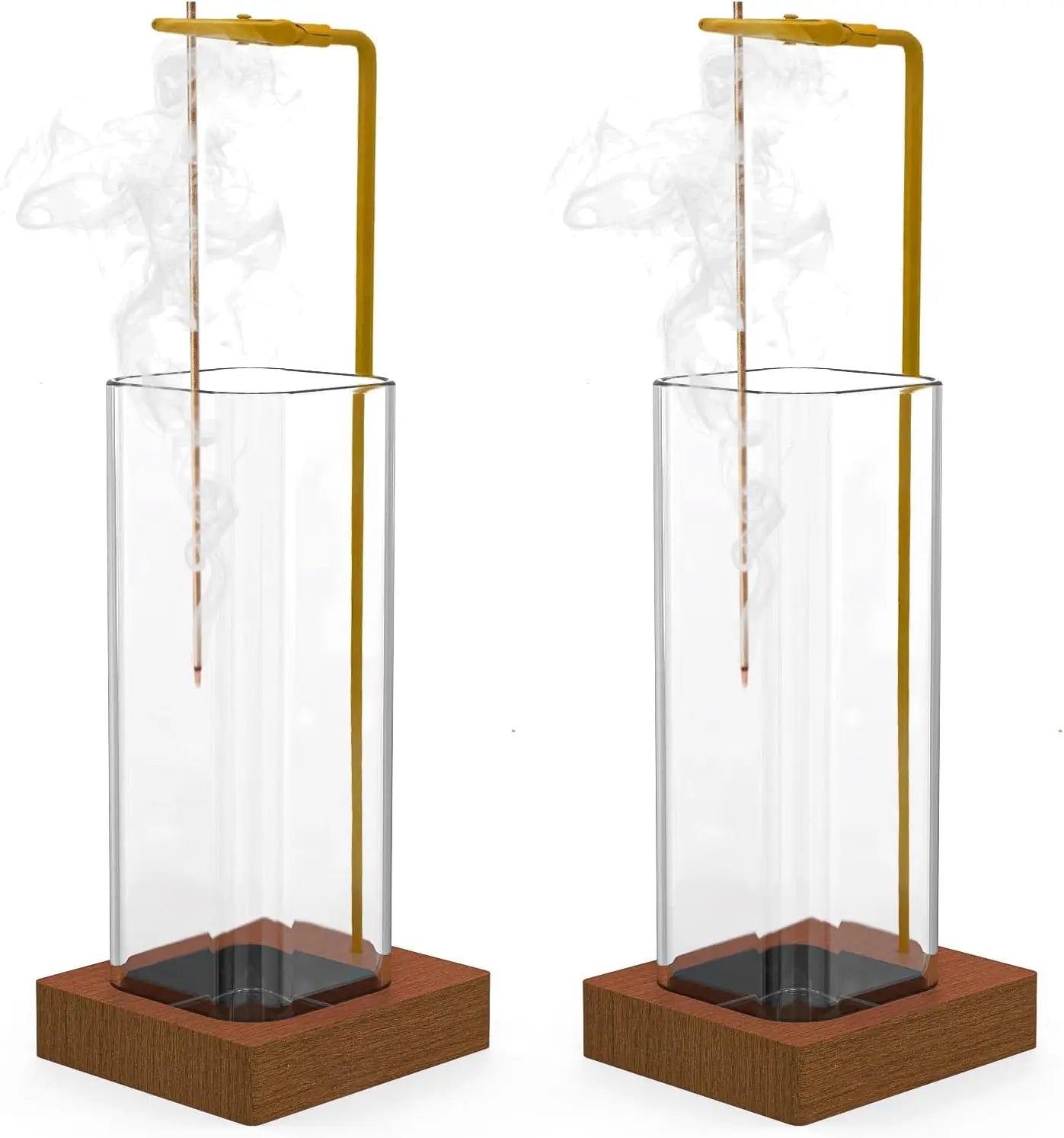 2 Pack Mess-Free Incense Holder with Ash Collector, Square Design for Home Decor, Yoga, Meditation