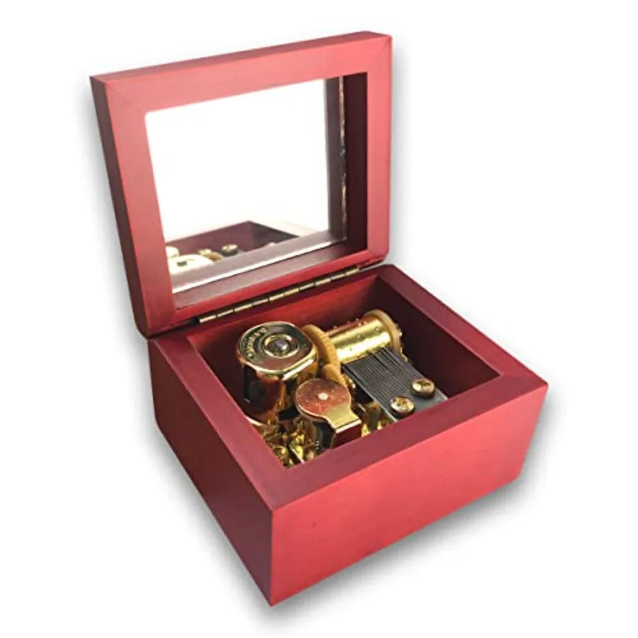 BinkeGG Wooden Wind up Music Box with Sankyo Musical Mechanism Tune: What a Wonderful World