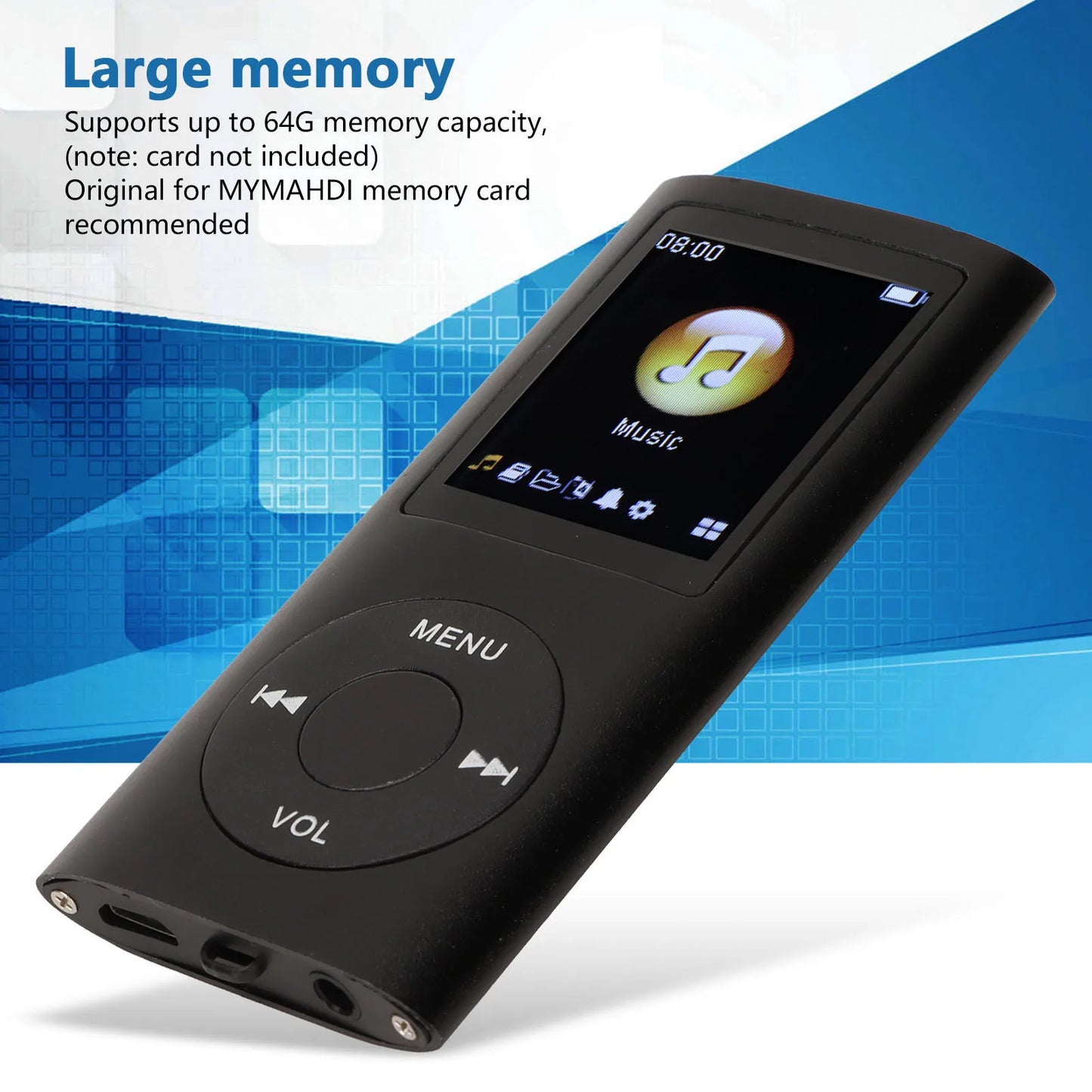 MP3 Player MP3 Player Stylish Multifunctional Lossless Sound Slim 1.8 Inch LCD Screen Portable MP3 Music Player MP3 Music Player