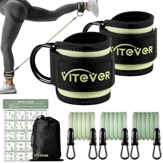 Ankle Resistance Bands with Cuffs for Women, Leg Glute and Booty Workout Equipment for Home Gym, Pilates Equipment, Ankle Weigh