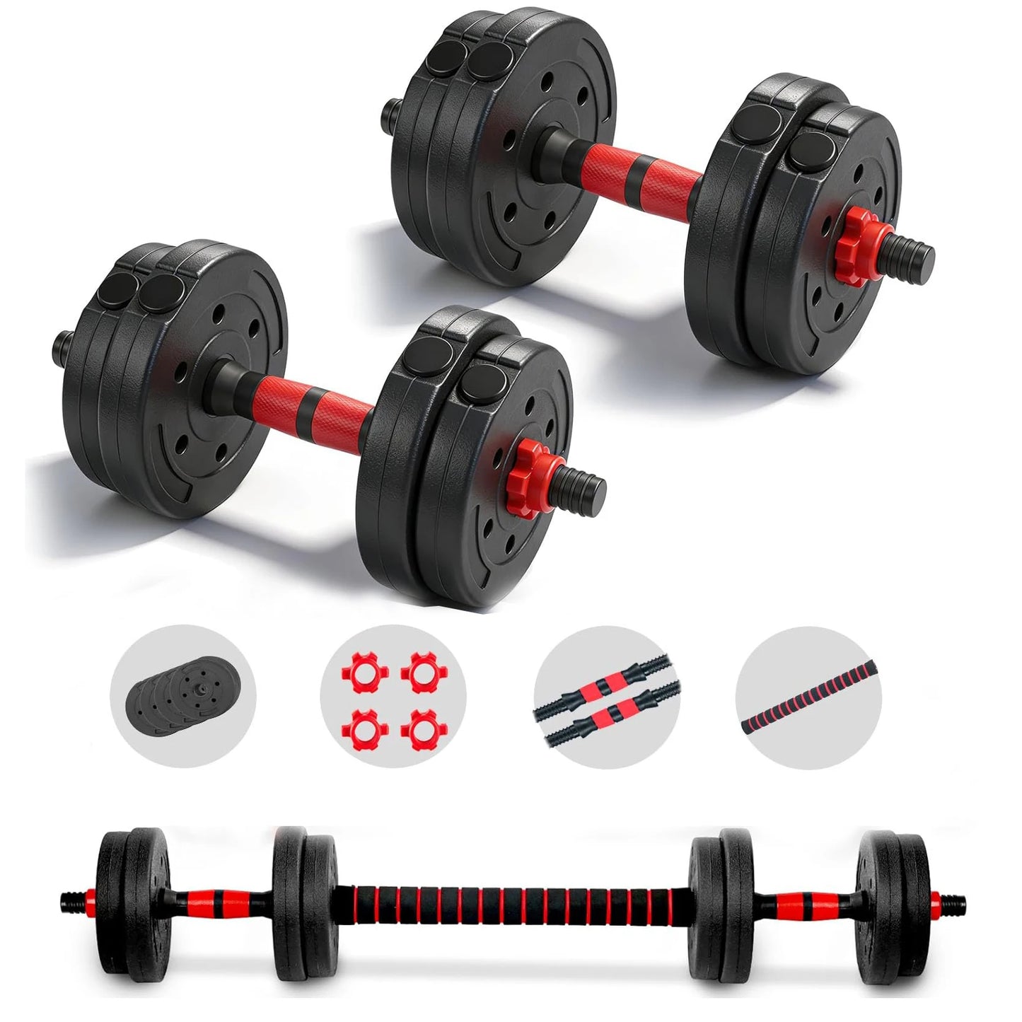 2-In-1 Adjustable Dumbbell Barbell Set for Home Workouts