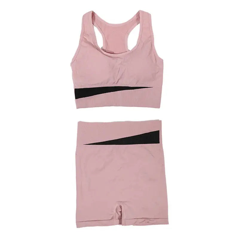 Yoga Suit Set Peach Color Fast Drying High Waist And Hip Lifting Fitness Set Running Shock-absorbing Exercise Set For Women