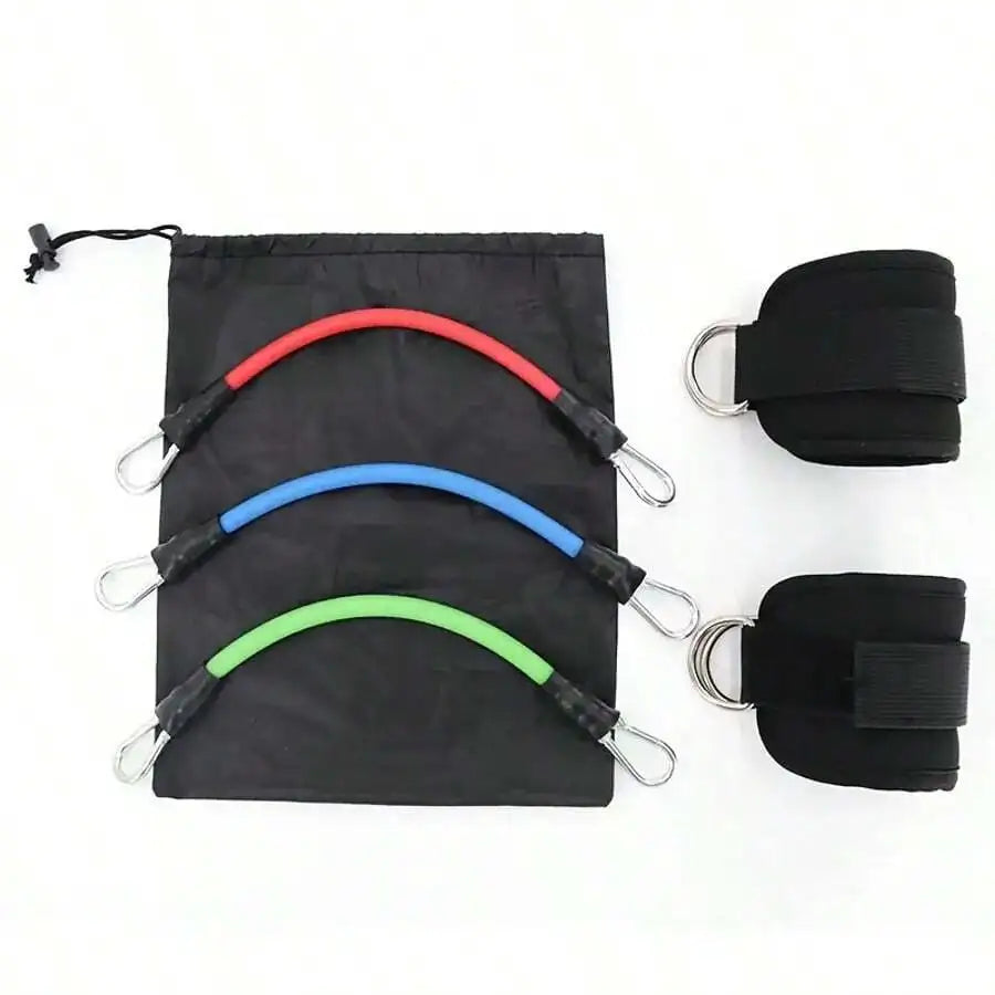 5pcs Ankle Resistance Bands Set – Adjustable Straps for Leg, Glute & Strength Training, Yoga Pull Bands with Carry Bag