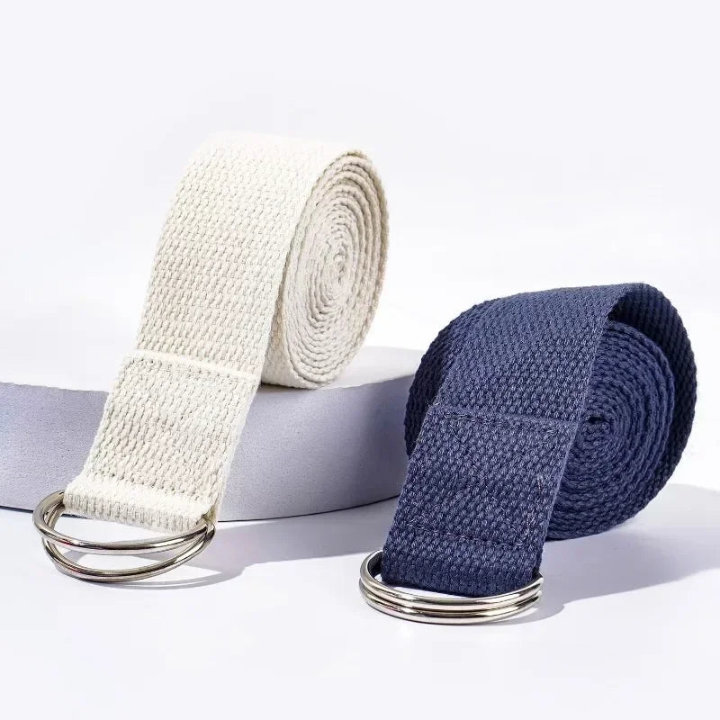 1.8mx3.8cm Yoga Strap Durable Cotton Exercise Straps Adjustable D-Ring Buckle Gives Flexibility for Yoga Stretching
