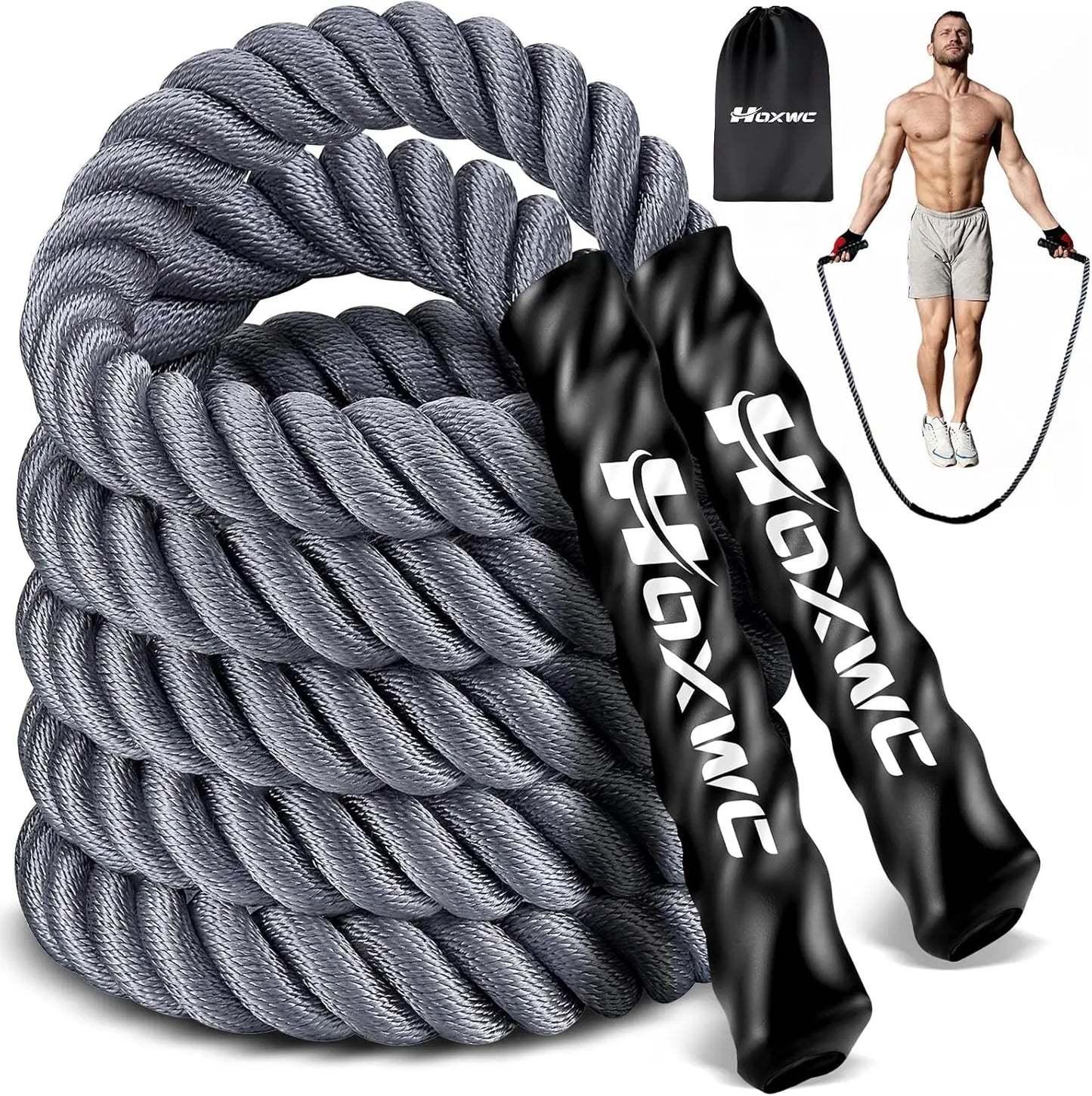 Weighted Jump Rope for Fitness, Heavy Skipping Rope for Men Women Kids, Home Gym Workout Equipment for Boxing Cardio