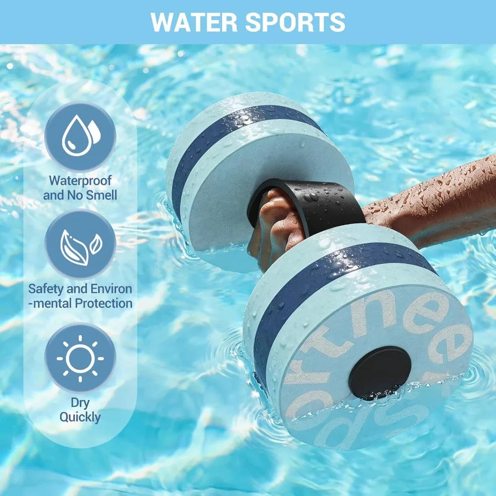 Water Dumbbells for Aquatic Exercise EVA Foam Pool Weights Set of 2