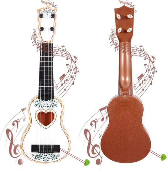 17in Ukulele Guitar for Kids - 4 String Mini Learning Instrument Educational Musical Toy Gift for Ages 3-9 Boys Girls