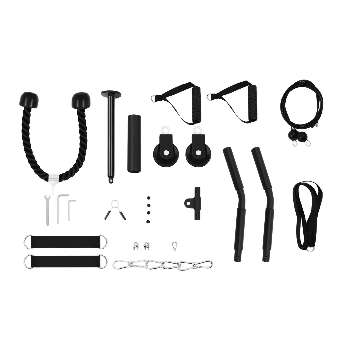 120kg Cable Pull Fitness System, Gym Muscle Training Cable, Weight Pulley System for Unisex Adults Pull Downs