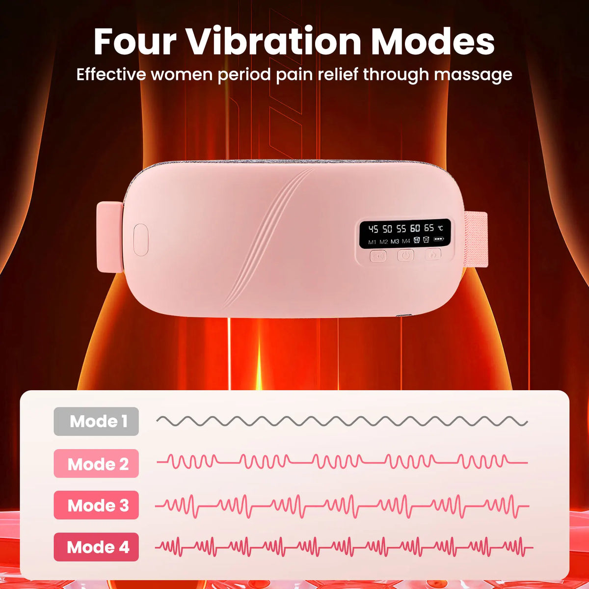 PASTSKY Electric Heating Vibration Belt for Menstrual Cramp Relief