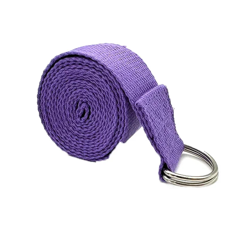1.8mx3.8cm Yoga Strap Durable Cotton Exercise Straps Adjustable D-Ring Buckle Gives Flexibility for Yoga Stretching