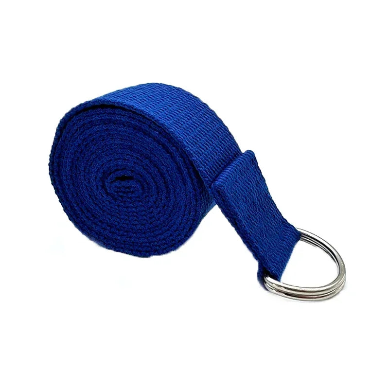 1.8mx3.8cm Yoga Strap Durable Cotton Exercise Straps Adjustable D-Ring Buckle Gives Flexibility for Yoga Stretching