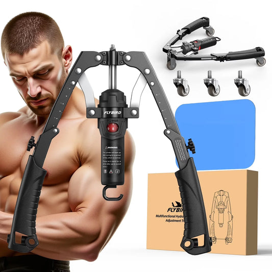 FED Fitness 3-In-1 Arm Trainer With Ab Roller And Hydraulic Power