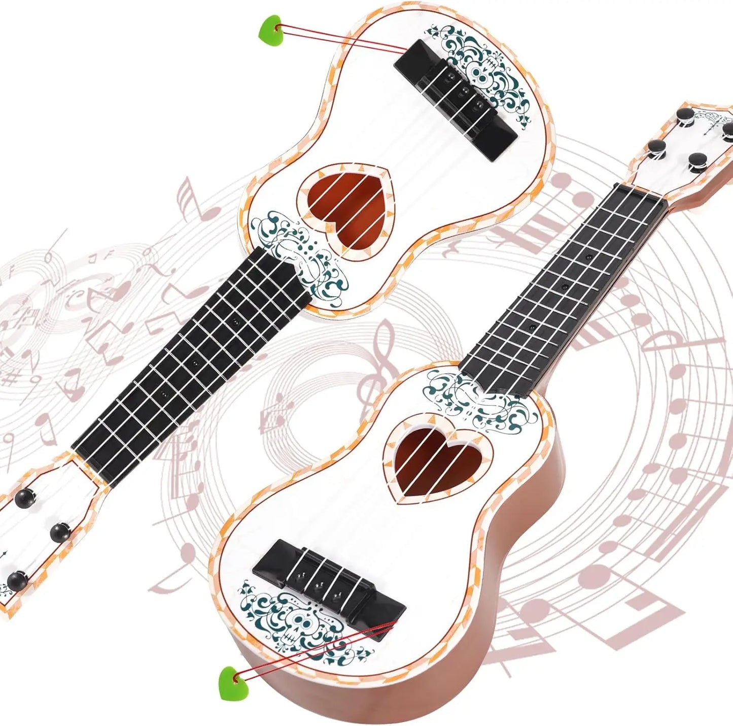 17in Ukulele Guitar for Kids - 4 String Mini Learning Instrument Educational Musical Toy Gift for Ages 3-9 Boys Girls