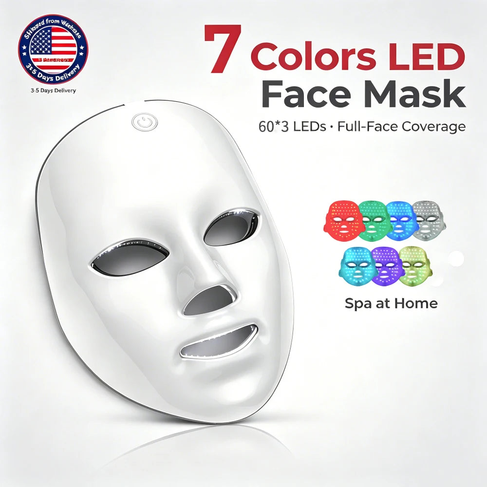 Iebilif Wireless LED Facial Mask for Skin Rejuvenation and Care