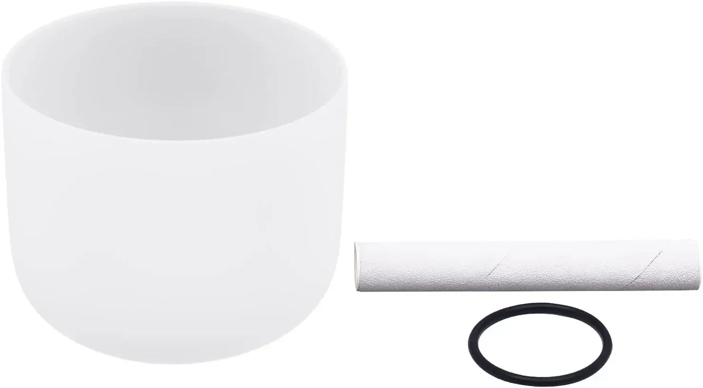 432 Hz Crystal Singing Bowl, Perfect Pitch, 8-Inch Singing Bowl for Sound Healing, Meditation, and Prayer