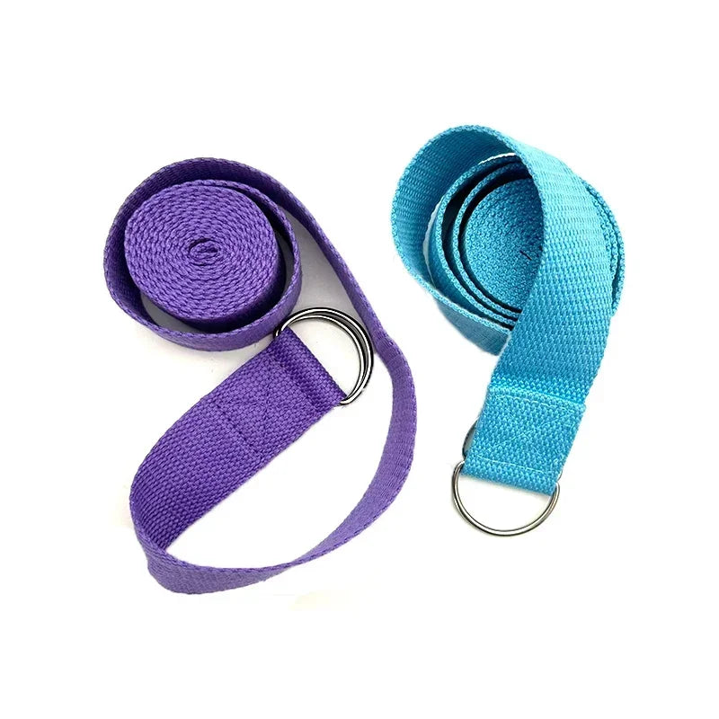 1.8mx3.8cm Yoga Strap Durable Cotton Exercise Straps Adjustable D-Ring Buckle Gives Flexibility for Yoga Stretching