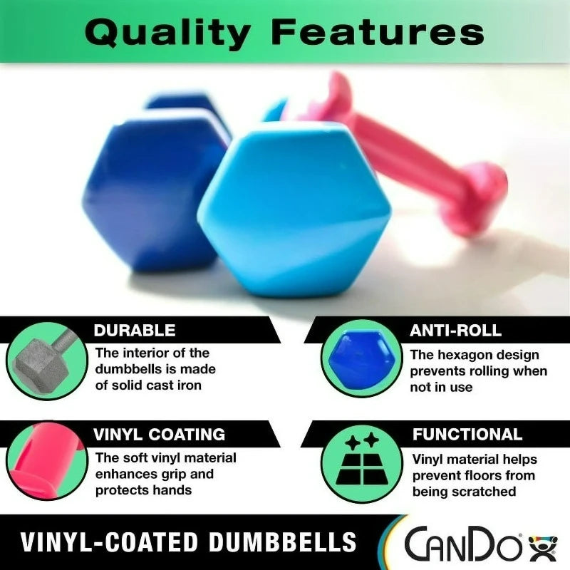 Vinyl Coated Dumbbell For Strength Training Home Gym
