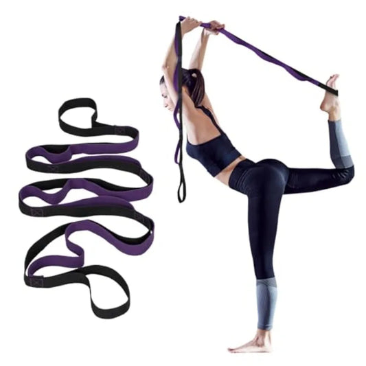 Yoga Strap for Stretching with 10 Loops Inelastic Soft Polyester Cotton Stretch Out Band for Exercise Yoga Pilates and Dance fo
