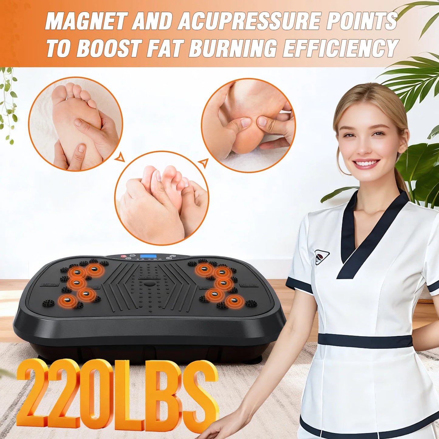 Portable Vibration Plate Exercise Machine With Bluetooth Bands
