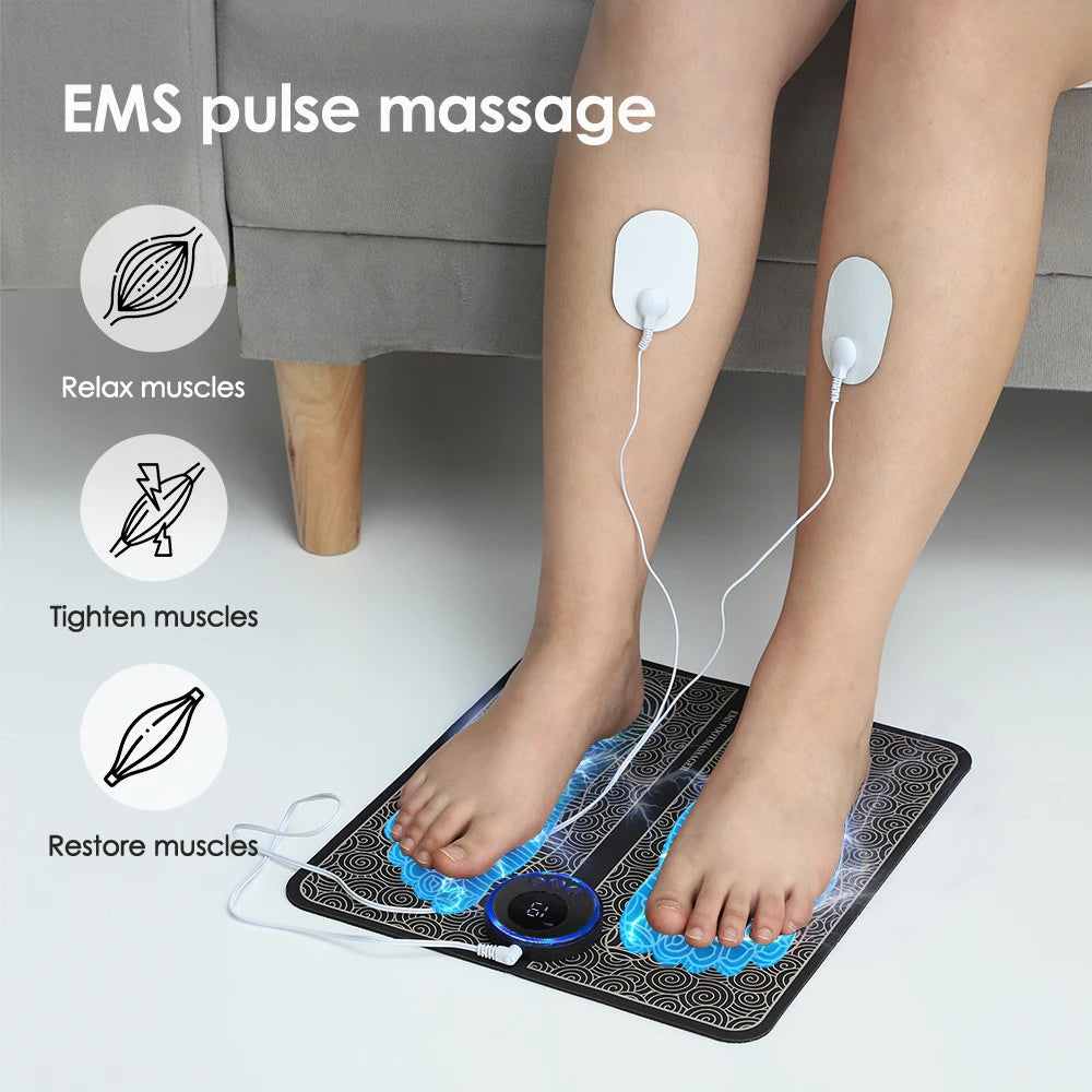 Hailicare Rechargeable EMS Foot Massager Pad for Muscle Relaxation