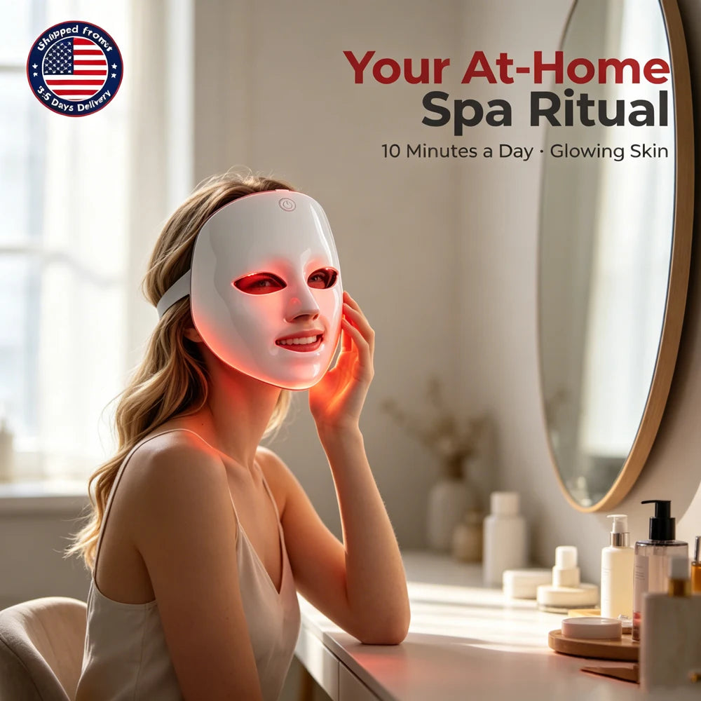 Iebilif Wireless LED Facial Mask for Skin Rejuvenation and Care
