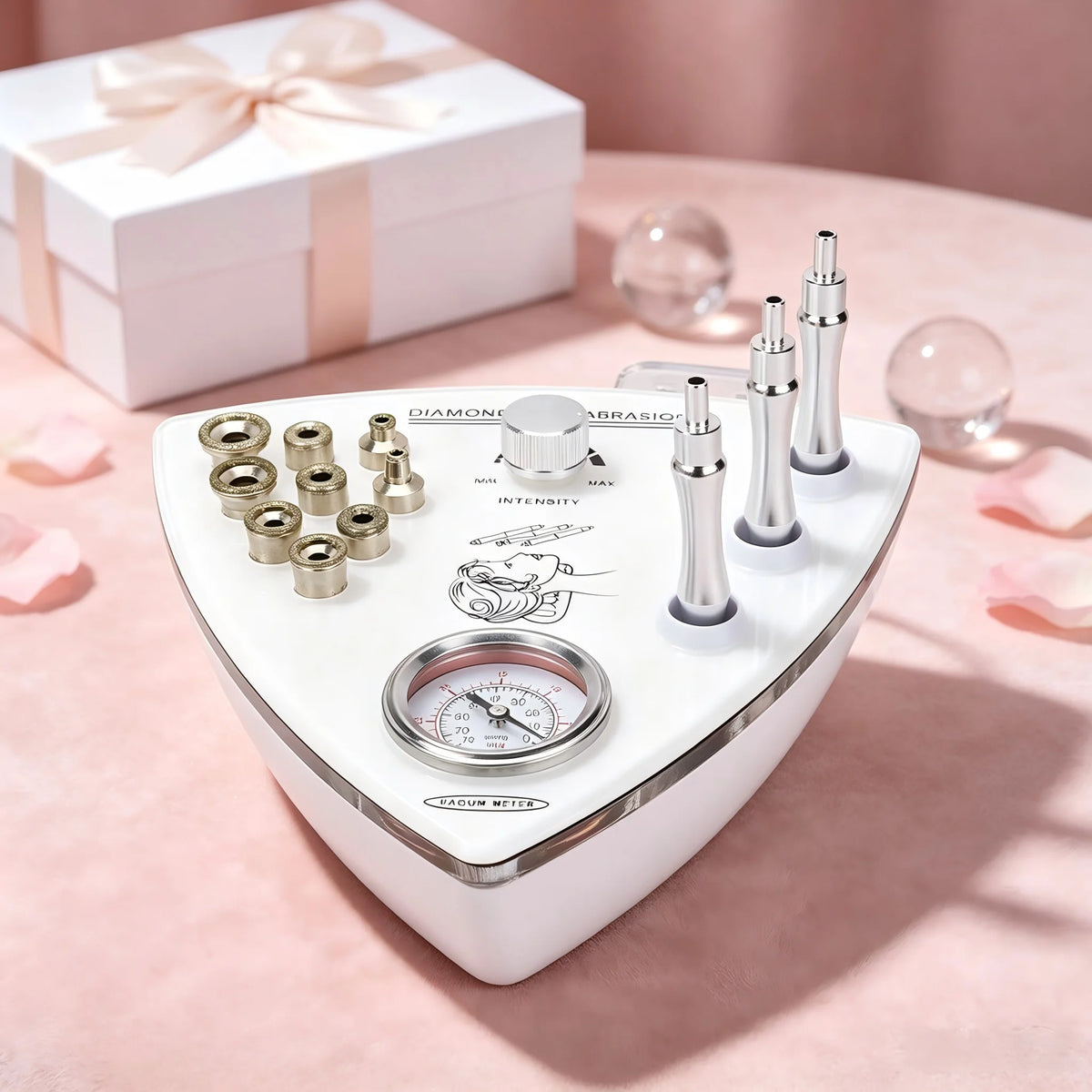 3 in 1 Professional Facial Skin Care Beauty Device with Diamond Microdermabrasion, Vacuum Spray, and Hydration Function, 65-68cmHg Vacuum Pressure for Facial Exfoliation, Peeling, Blackhead Removal, and Skin Hydration, Ideal