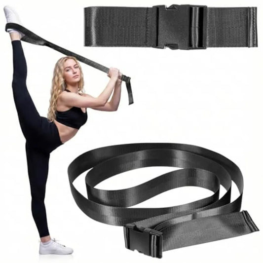 Physical Therapy Strap Extremity Mobilization Belt for Yoga Leg Shoulder Exercise Adjustable Stretch Strap in Black with Manual