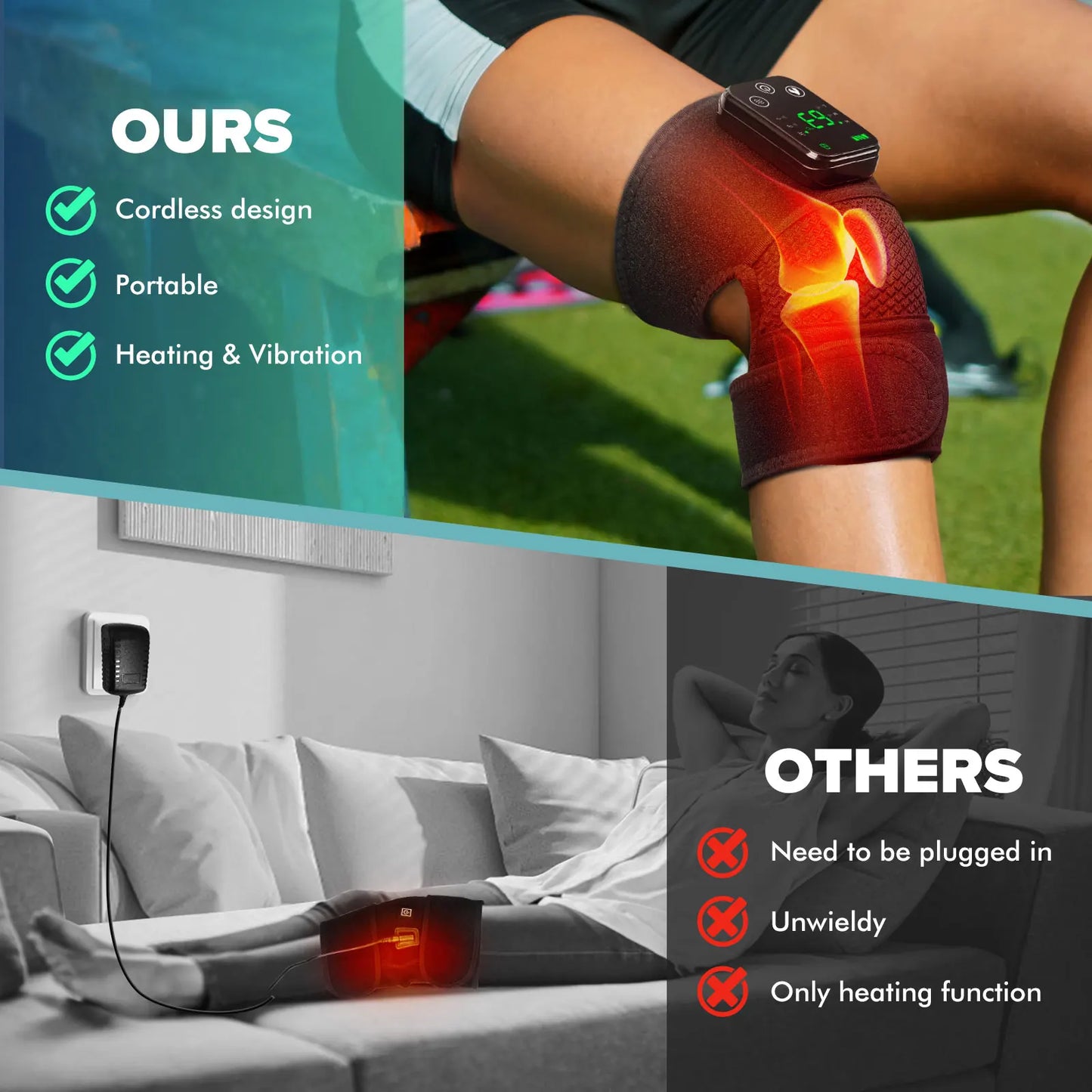 Knee Heating Massager Hot Compress Vibration Massage Elbow Shoulder Support Knee Pad Relieve Arthrit