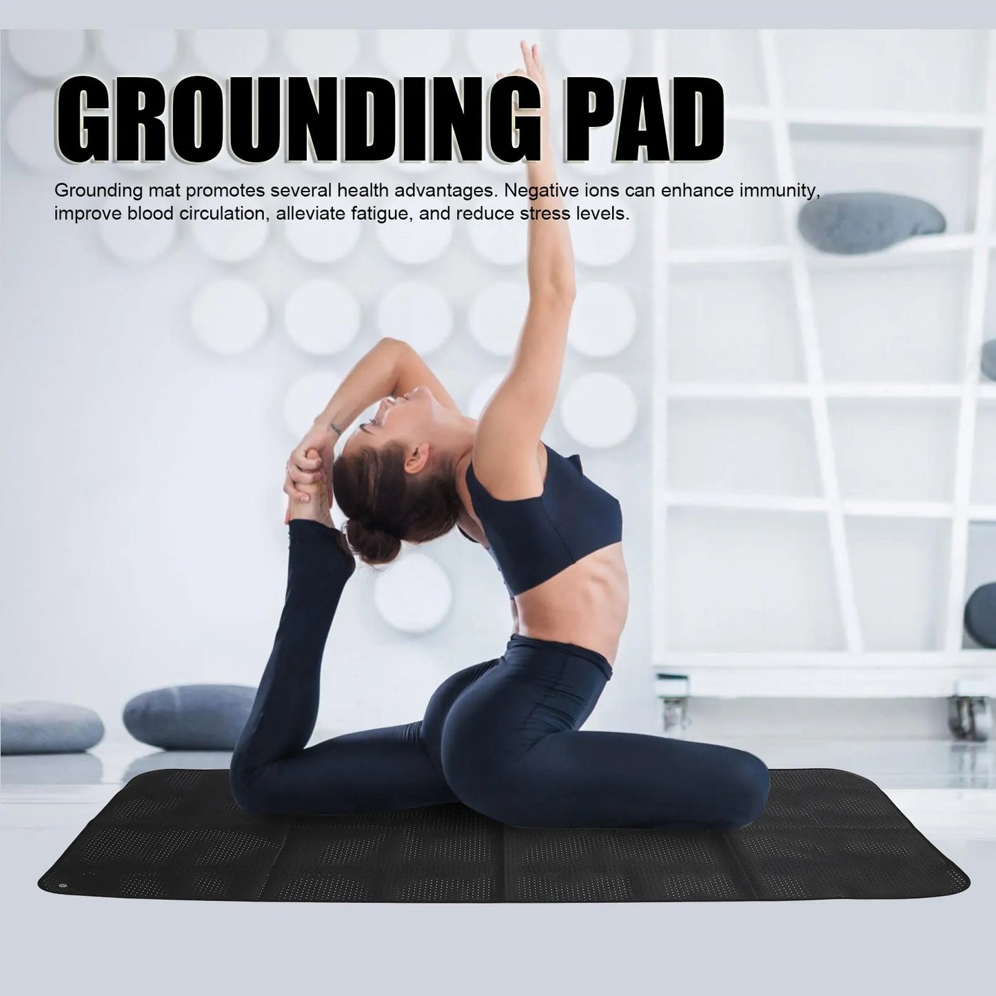 Grounding Sheet Improves Digestion Grounding Mat Meditation Black Anxiety Relief Reduce Soreness for Daily Life