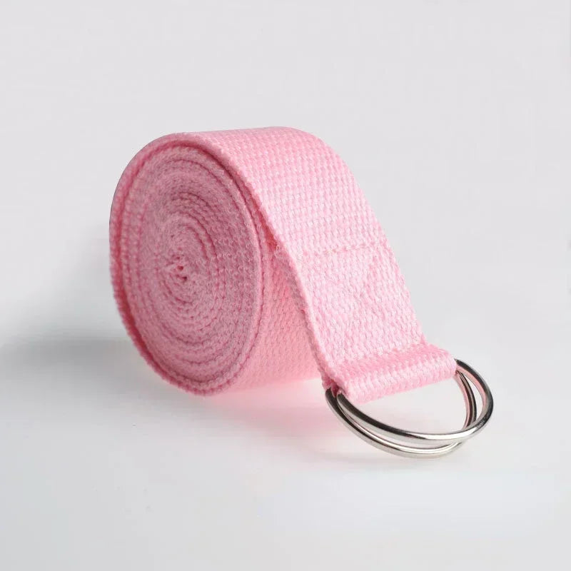 1.8mx3.8cm Yoga Strap Durable Cotton Exercise Straps Adjustable D-Ring Buckle Gives Flexibility for Yoga Stretching