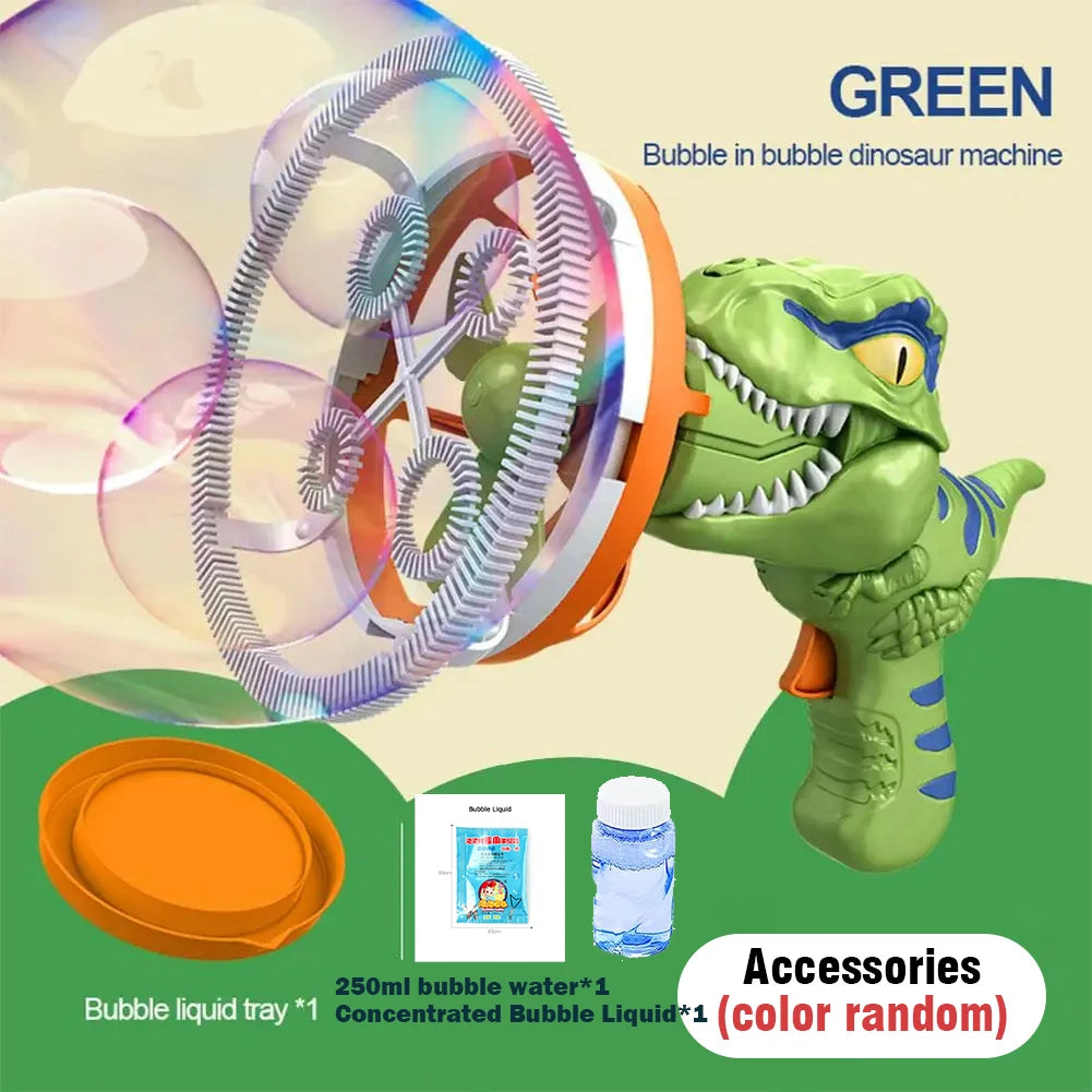 Soap Bubble Gun Dinosaur Electric Blowing Tuba Bubbles Machine Automatic Blower Toys Outdoor Games Party Toy For Kids Boys Gifts